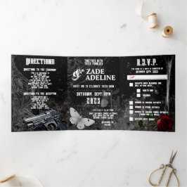 12x18 Trifold Wedding Einladung Haunting Adeline Z