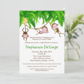 12x18 TRIPLETS Jungle Babydusche Einladung (Stehend Vorderseite)