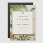 12x18 Tropical Peacock Palm Wedding Magneteinladung (Vorne/Hinten)