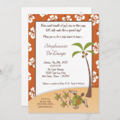 12x18 Tropical Turtle Mama TRIPLET Dusche Einladun Einladung (Vorne/Hinten)