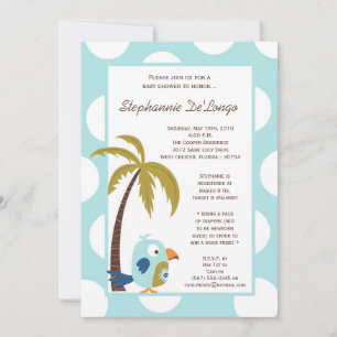12x18 TropicalHawaiian Toucan Babydusche Einladung