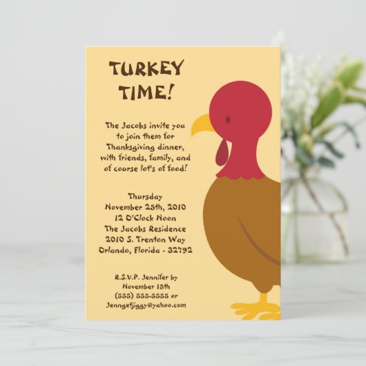 12x18 Turkey Food Erntedank Party Einladung (Stehend Vorderseite)