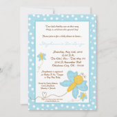 12x18 TWINS Blue Butterfly Baby Dusche Einladung (Vorderseite)