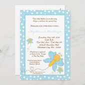 12x18 TWINS Blue Butterfly Baby Dusche Einladung (Vorne/Hinten)