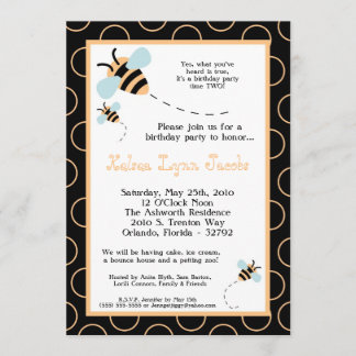 12x18 TWINS Hummel Honey Bee Birthday Einladung