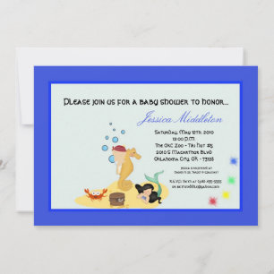 12x18 Under Sea Ocean Boy Baby Shower Einladung