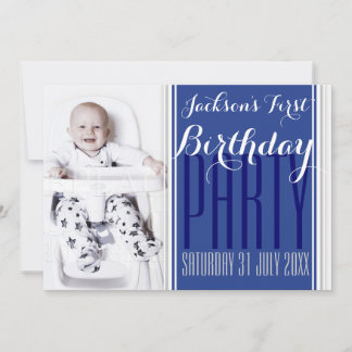 12x18 V Foto Baby Boy Geburtstagsparty Einladung