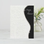 12x18 Verlobungs-Vintages Schwarzweiss-Muster Einladung (Stehend Vorderseite)