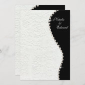 12x18 Verlobungs-Vintages Schwarzweiss-Muster Einladung (Vorne/Hinten)