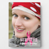 12x18 Vert Survivor Brustkrebs Bewusstsein Fotoplatte (Vorderseite)