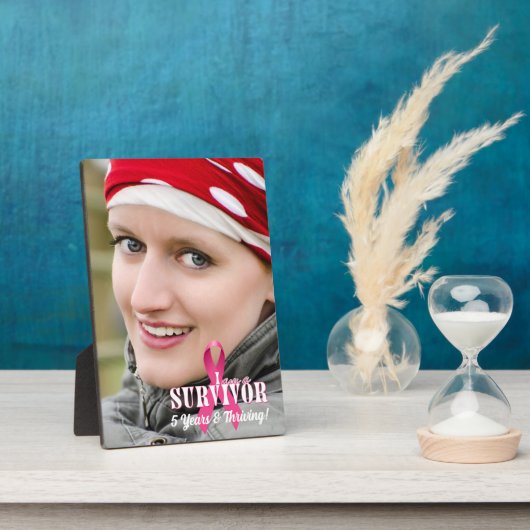 12x18 Vert Survivor Brustkrebs Bewusstsein Fotoplatte (Seite)