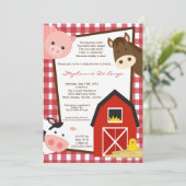 12x18 Vieh-Kuh-Pferdebaby-Duschen-Einladung Einladung (Stehend Vorderseite)