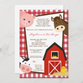 12x18 Vieh-Kuh-Pferdebaby-Duschen-Einladung Einladung (Vorne/Hinten)