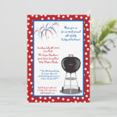 12x18 Vierte 4. Juli Party Barbecue Einladung (Stehend Vorderseite)
