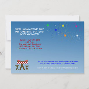 12x18 Vierte 4. Juli Party Barbecue Einladung