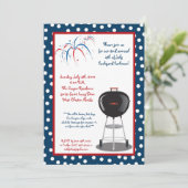 12x18 Vierte 4. Juli Party Barbecue Einladung (Stehend Vorderseite)