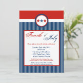 12x18 Vierte 4. Juli Party Celebratio Einladung (Stehend Vorderseite)