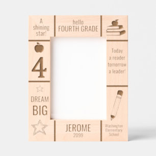 12x18 VIERTER GRADE Foto für Grundschulen Geätzte Rahmen