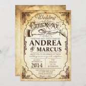 12x18 Vintage Zeremonie-Ring Excha Einladung (Vorne/Hinten)