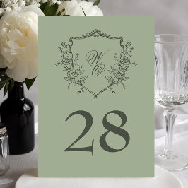 12x18 Vintages Wappen Hochzeitsfeier Tischnummer