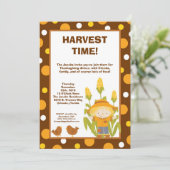 12x18 Vogelscheuche-Huhn-Erntedank-Einladung Einladung (Stehend Vorderseite)