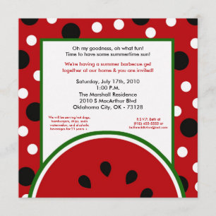 12x18 Wassermelone-Sommer-Picknick-Grill-Einladung Einladung