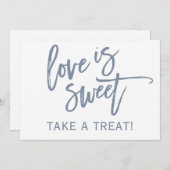 12x18 Wedding Candy Bar / Buffet | Dusty Blue Einladung (Vorne/Hinten)