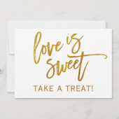 12x18 Wedding Candy Bar / Buffet | Goldfolie Einladung (Vorderseite)