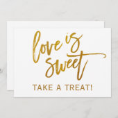 12x18 Wedding Candy Bar / Buffet | Goldfolie Einladung (Vorne/Hinten)