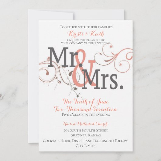 12x18 Wedding Einladung (Vorderseite)