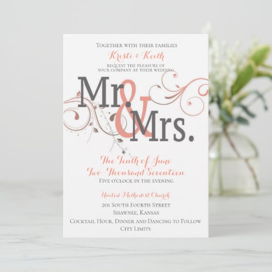 12x18 Wedding Einladung (Stehend Vorderseite)