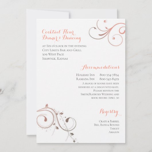 12x18 Wedding Einladung (Rückseite)