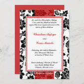 12x18 Wedding Einladung Black Blüh Red Stripe (Vorne/Hinten)