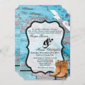 12x18 Wedding Einladung Blue Wood Barn Stiefel (Vorne/Hinten)