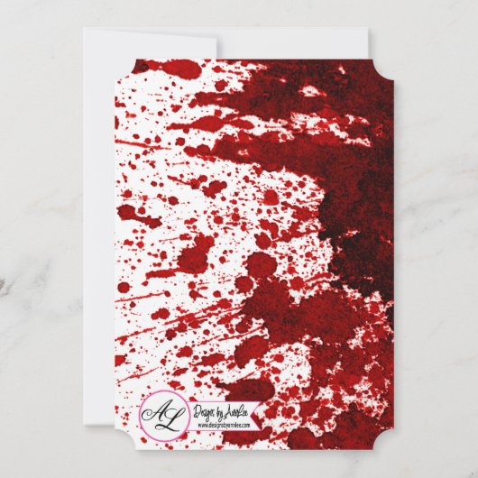 12x18 Wedding Einladung Blut Spritzer Vampire Goth (Rückseite)
