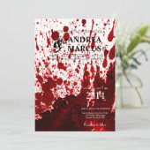 12x18 Wedding Einladung Blut Spritzer Vampire Goth (Stehend Vorderseite)