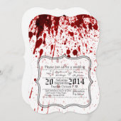 12x18 Wedding Einladung Blut Spritzer Vampire Goth (Vorne/Hinten)