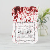 12x18 Wedding Einladung Blut Spritzer Vampire Goth (Stehend Vorderseite)