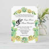 12x18 Wedding Einladung Bohemisch Cactus succulent (Stehend Vorderseite)