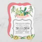 12x18 Wedding Einladung Bohemisch Cactus succulent (Vorne/Hinten)