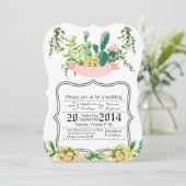 12x18 Wedding Einladung Bohemisch Cactus succulent (Stehend Vorderseite)