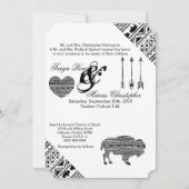 12x18 Wedding Einladung Boho Buffalo Tribal Muster (Vorderseite)