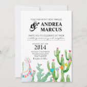 12x18 Wedding Einladung Boho Llama Bohemisch Cacti (Vorderseite)