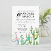 12x18 Wedding Einladung Boho Llama Bohemisch Cacti (Stehend Vorderseite)