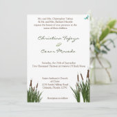 12x18 Wedding Einladung Cattail/Dragonfly in Farbe (Stehend Vorderseite)