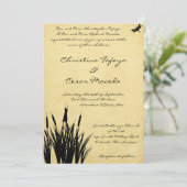 12x18 Wedding Einladung Cattail/Dragonfly Silhouet (Stehend Vorderseite)