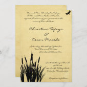 12x18 Wedding Einladung Cattail/Dragonfly Silhouet (Vorne/Hinten)