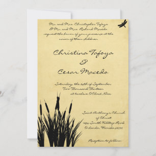 12x18 Wedding Einladung Cattail/Dragonfly Silhouet