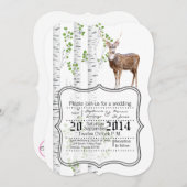 12x18 Wedding Einladung Deer Doe Buck Woodland Jag (Vorne/Hinten)