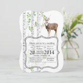 12x18 Wedding Einladung Deer Doe Buck Woodland Jag (Stehend Vorderseite)